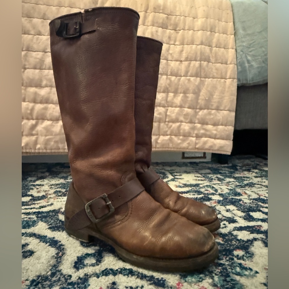 Frye Chestnut Leather Boots
